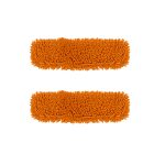 1-SOGA 2X 50x12 Orange Microfiber Flat Mop Floor Cleaning Pads Rotating Dust Remover