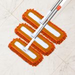 5-SOGA 2X 50x12 Orange Microfiber Flat Mop Floor Cleaning Pads Rotating Dust Remover