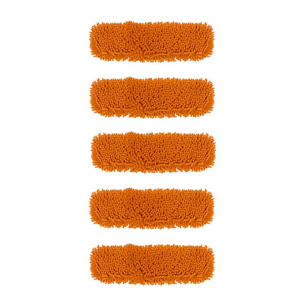1-SOGA 5X 50x12 Orange Microfiber Flat Mop Floor Cleaning Pads Rotating Dust Remover