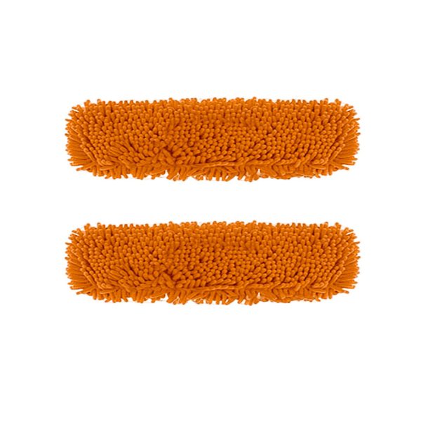 1-SOGA 2X 60x12 Orange Microfiber Flat Mop Floor Cleaning Pads Rotating Dust Remover