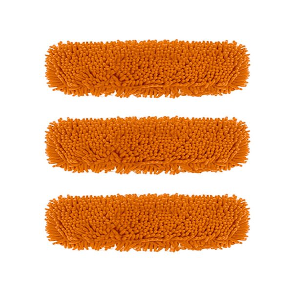 1-SOGA 3X 60x12 Orange Microfiber Flat Mop Floor Cleaning Pads Rotating Dust Remover