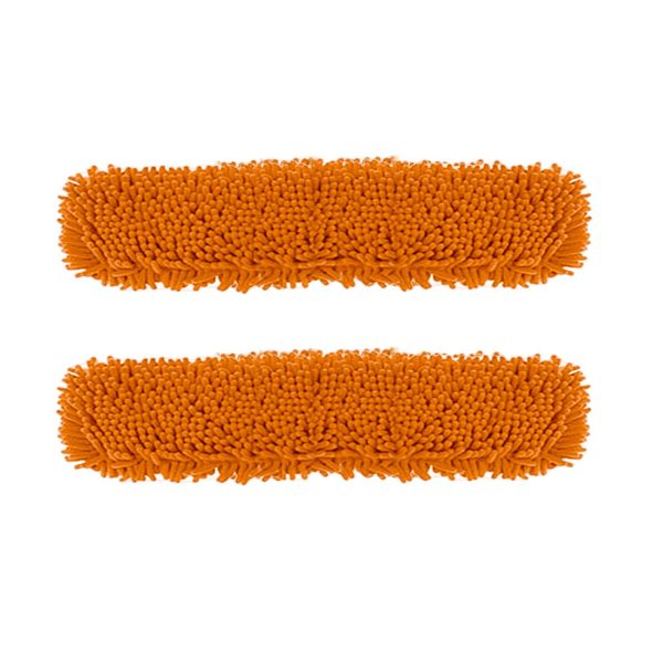 1-SOGA 2X 80x12 Orange Microfiber Flat Mop Floor Cleaning Pads Rotating Dust Remover