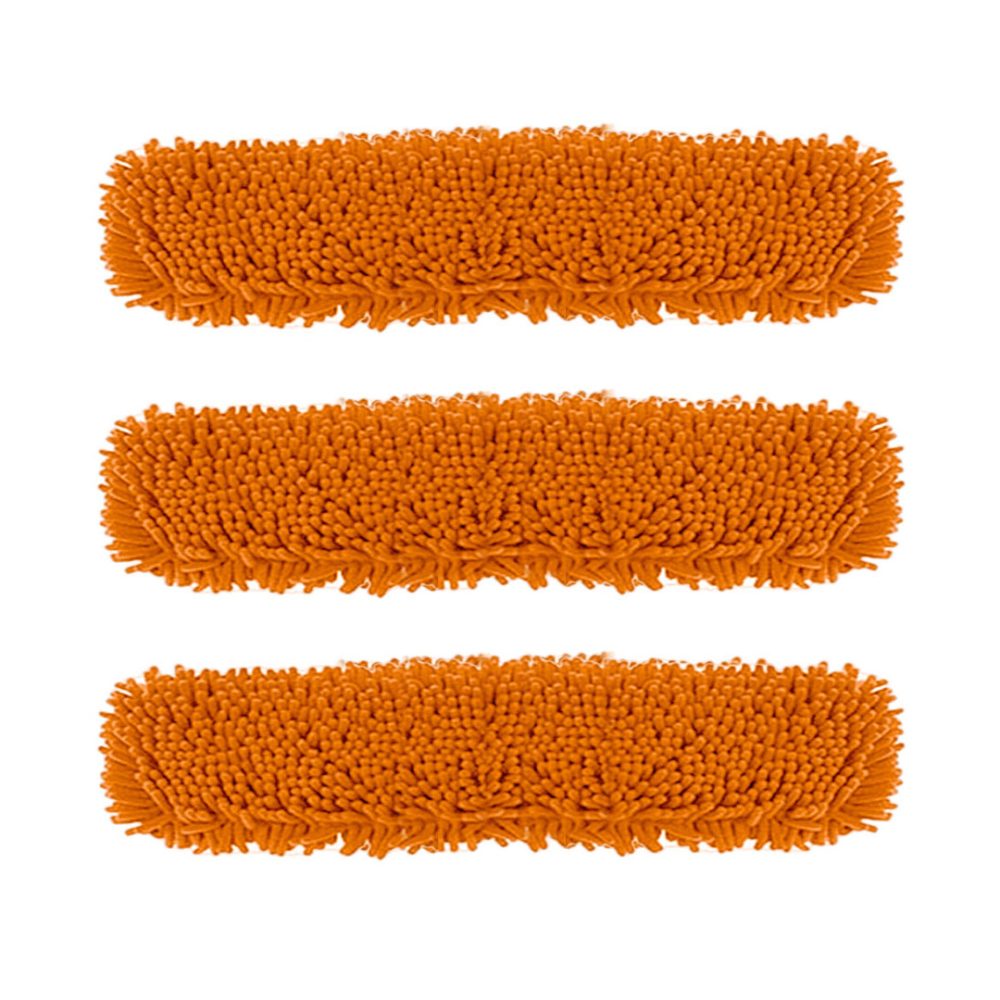 1-SOGA 3X 80x12 Orange Microfiber Flat Mop Floor Cleaning Pads Rotating Dust Remover