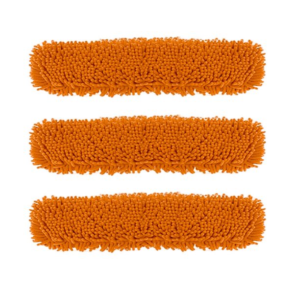 1-SOGA 3X 80x12 Orange Microfiber Flat Mop Floor Cleaning Pads Rotating Dust Remover