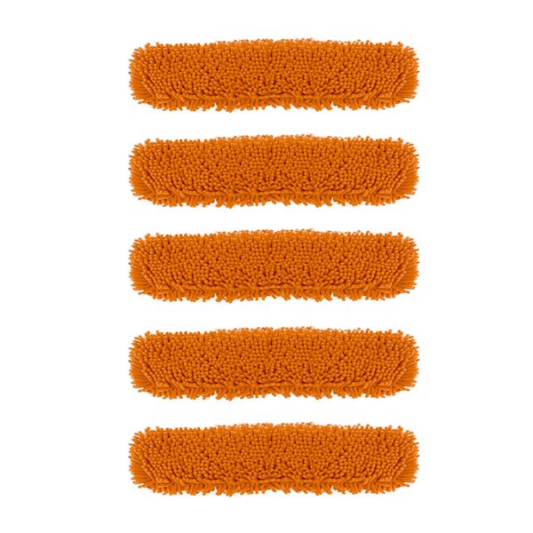 1-SOGA 5X 80x12 Orange Microfiber Flat Mop Floor Cleaning Pads Rotating Dust Remover