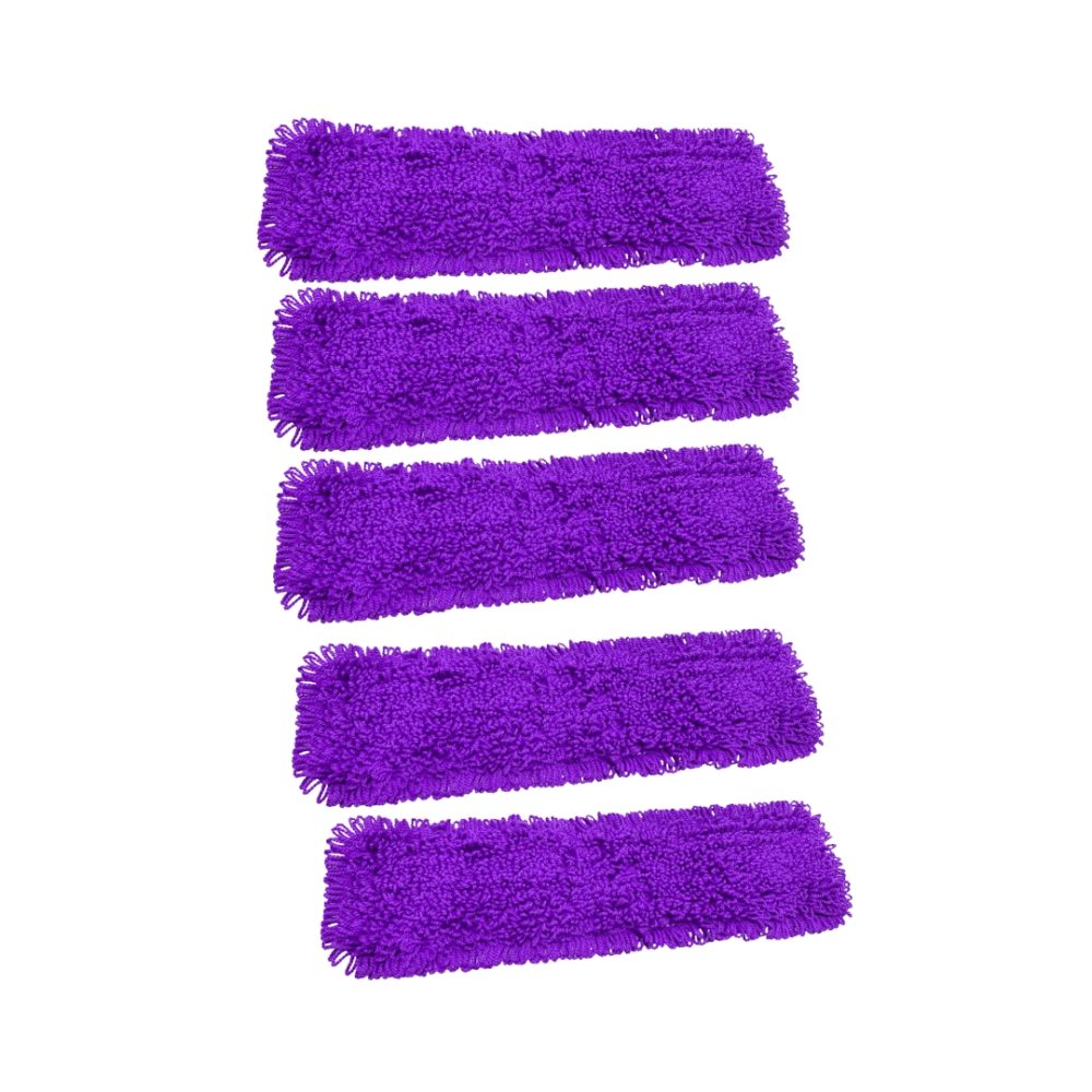 1-SOGA 5X 90x22 Purple Microfiber Flat Mop Floor Cleaning Pads Rotating Dust Remover