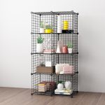 2-SOGA Black Portable 8-Cube Storage Organiser Foldable DIY Modular Grid Space Saving Shelf