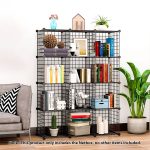 2-SOGA Black Portable 12-Cube Storage Organiser Foldable DIY Modular Grid Space Saving Shelf