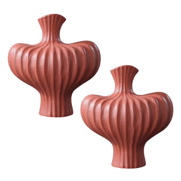 1-SOGA 2X 28X30cm Large Ornament Vases Countertop Decoration Accessories Porch Crafts Home Decor