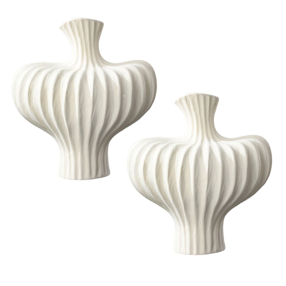 1-SOGA 2X 28X30cm Large Ornament Vases Countertop Decoration Accessories Porch Crafts Home Decor