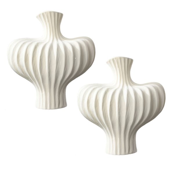 1-SOGA 2X 28X30cm Large Ornament Vases Countertop Decoration Accessories Porch Crafts Home Decor