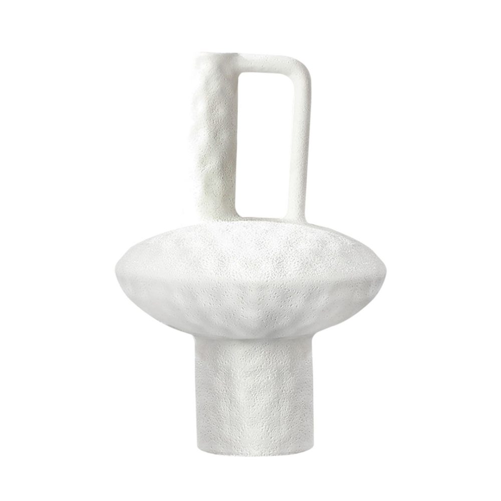 1-SOGA 20x30cm Ornament Contemporary White Ceramic Vase Decorative for Minimalist and Elegant Home Decor