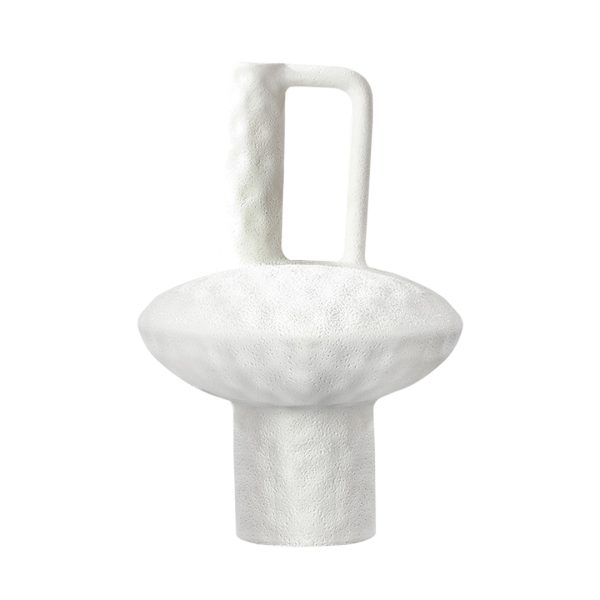 1-SOGA 20x30cm Ornament Contemporary White Ceramic Vase Decorative for Minimalist and Elegant Home Decor