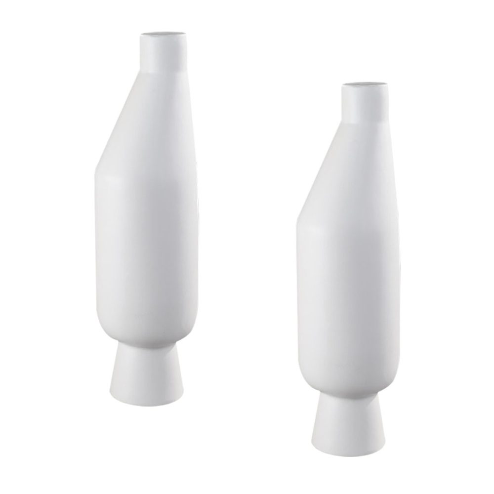 1-SOGA 2X 14x52cm Ornament Modern Minimalist Vase Decorative with Narrow tops and Wider rounded Body for Home Decor