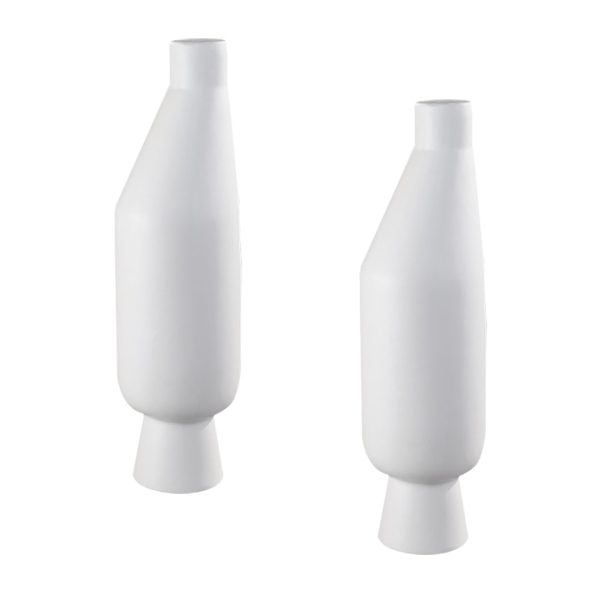 1-SOGA 2X 14x52cm Ornament Modern Minimalist Vase Decorative with Narrow tops and Wider rounded Body for Home Decor