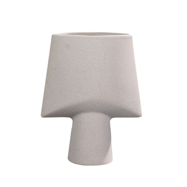1-SOGA 21x25.5cm Ornament Geometric Decor Ceramic Vase Flower Pots Decorative for Living Room Decoration