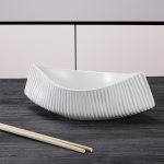 2-SOGA 37x12.5cm Ornament Boat Shaped Plate Ceramic Food Decoration Serving Tray For Kitchenware