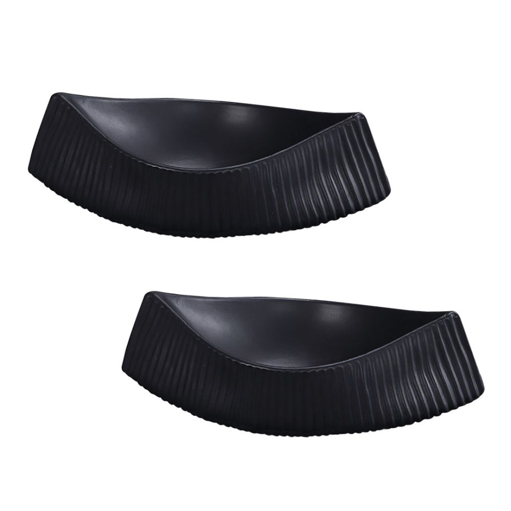 1-SOGA 2X 37x12.5cm Ornament boat shaped plate ceramic food decoration Serving Tray For Kitchenware