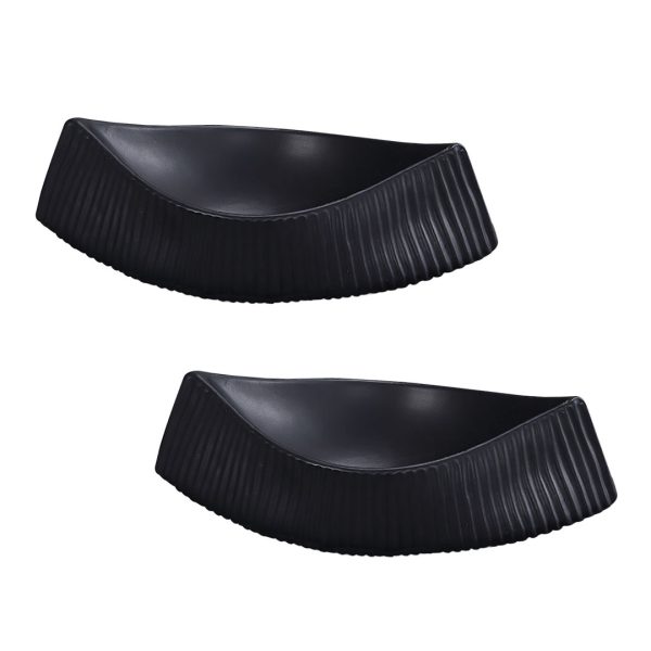 1-SOGA 2X 37x12.5cm Ornament boat shaped plate ceramic food decoration Serving Tray For Kitchenware
