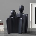 2-SOGA 2X Ornament Set of 2 Abstract Human Figurine Sculptures Minimalist Modern Art Statues for Home Décor