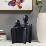 4-SOGA 2X Ornament Set of 2 Abstract Human Figurine Sculptures Minimalist Modern Art Statues for Home Décor