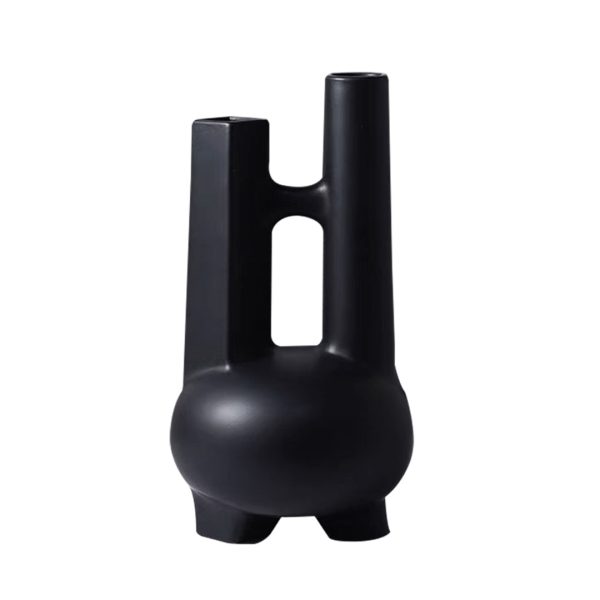 1-SOGA Ornament Modern Geometric Vase Minimalist Double Tube Abstract Sculpture for Home Décor