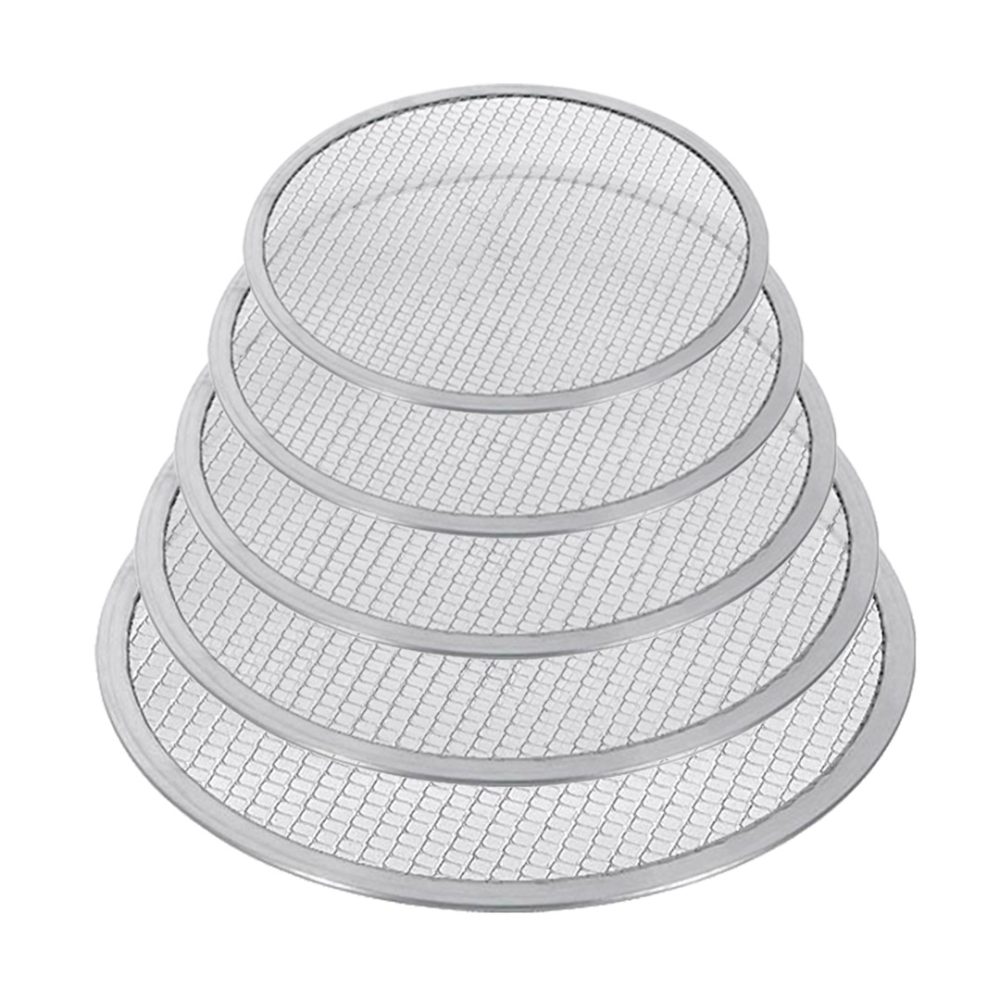 1-SOGA Round Seamless Aluminium Nonstick Commercial Grade Pizza Screen Baking Pan Set