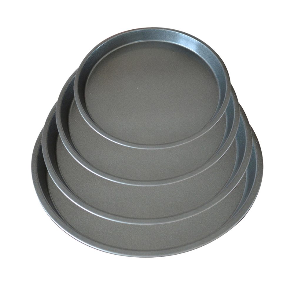 1-SOGA Round Black Steel Non-stick Pizza Tray Oven Baking Plate Pan Set