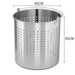 2-SOGA 2X 71L 18/10 Stainless Steel Perforated Stockpot Basket Pasta Strainer with Handle