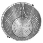 3-SOGA 2X 71L 18/10 Stainless Steel Perforated Stockpot Basket Pasta Strainer with Handle