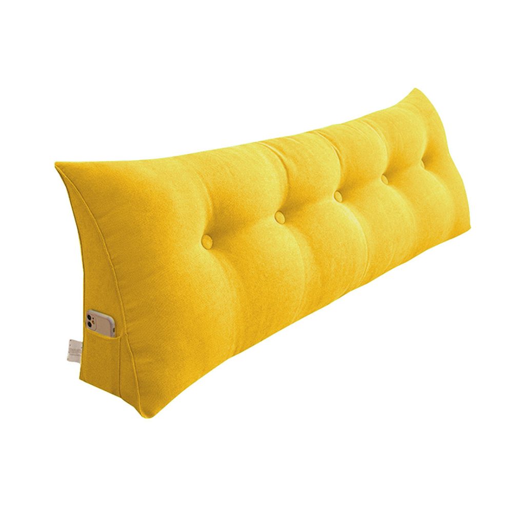 1-SOGA 120cm Yellow Triangular Wedge Bed Pillow Headboard Backrest Bedside Tatami Cushion Home Decor