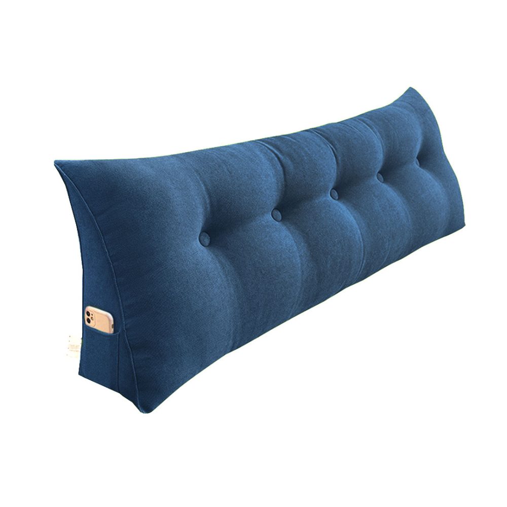 1-SOGA 150cm Blue Triangular Wedge Bed Pillow Headboard Backrest Bedside Tatami Cushion Home Decor
