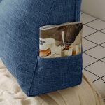 3-SOGA 2X 180cm Blue Triangular Wedge Bed Pillow Headboard Backrest Bedside Tatami Cushion Home Decor
