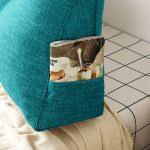 3-SOGA 2X 100cm Blue Green Triangular Wedge Bed Pillow Headboard Backrest Bedside Tatami Cushion Home Decor