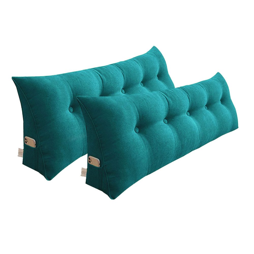 1-SOGA 2X 150cm Blue Green Triangular Wedge Bed Pillow Headboard Backrest Bedside Tatami Cushion Home Decor