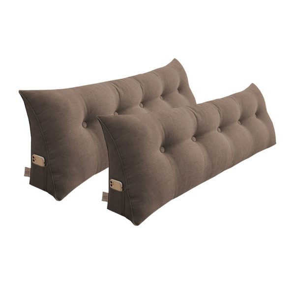 1-SOGA 2X 100cm Coffee Triangular Wedge Bed Pillow Headboard Backrest Bedside Tatami Cushion Home Decor