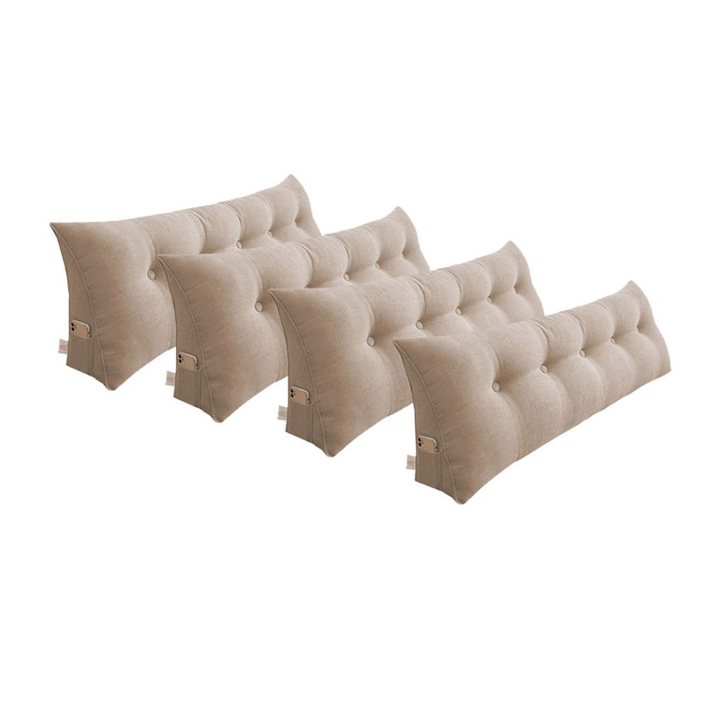 1-SOGA 4X 120cm Beige Triangular Wedge Bed Pillow Headboard Backrest Bedside Tatami Cushion Home Decor