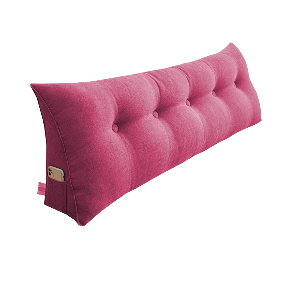 1-SOGA 120cm Pink Triangular Wedge Bed Pillow Headboard Backrest Bedside Tatami Cushion Home Decor
