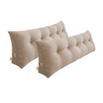 1-SOGA 2X 150cm Beige Triangular Wedge Bed Pillow Headboard Backrest Bedside Tatami Cushion Home Decor