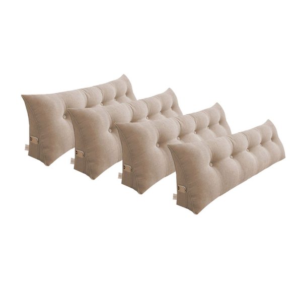 1-SOGA 4X 180cm Beige Triangular Wedge Bed Pillow Headboard Backrest Bedside Tatami Cushion Home Decor
