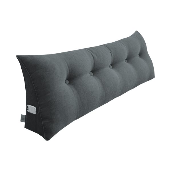 1-SOGA 180cm Dark Grey Triangular Wedge Bed Pillow Headboard Backrest Bedside Tatami Cushion Home Decor