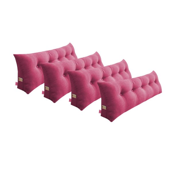 1-SOGA 4X 180cm Pink Triangular Wedge Bed Pillow Headboard Backrest Bedside Tatami Cushion Home Decor