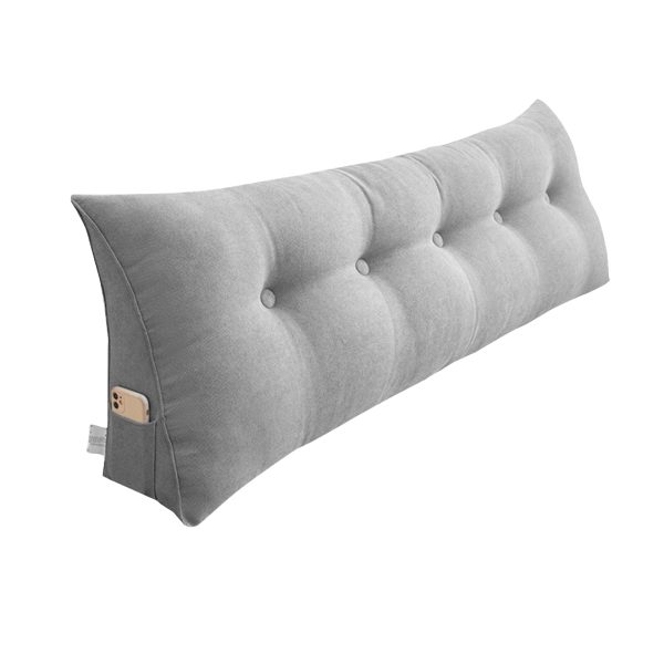1-SOGA 180cm Silver Triangular Wedge Bed Pillow Headboard Backrest Bedside Tatami Cushion Home Decor