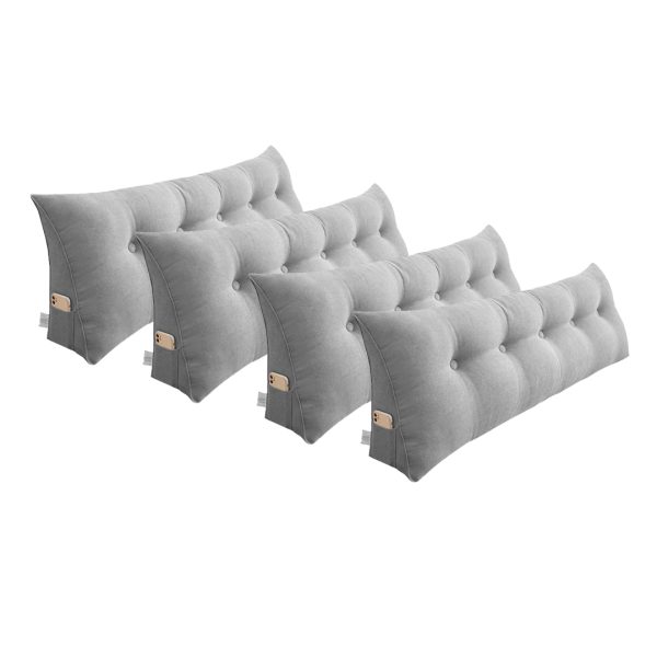 1-SOGA 4X 180cm Silver Triangular Wedge Bed Pillow Headboard Backrest Bedside Tatami Cushion Home Decor