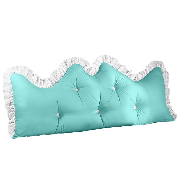 1-SOGA 150cm Light Blue Princess Bed Pillow Headboard Backrest Bedside Tatami Sofa Cushion with Ruffle Lace Home Decor