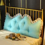 3-SOGA 2X 150cm Light Blue Princess Bed Pillow Headboard Backrest Bedside Tatami Sofa Cushion with Ruffle Lace Home Decor