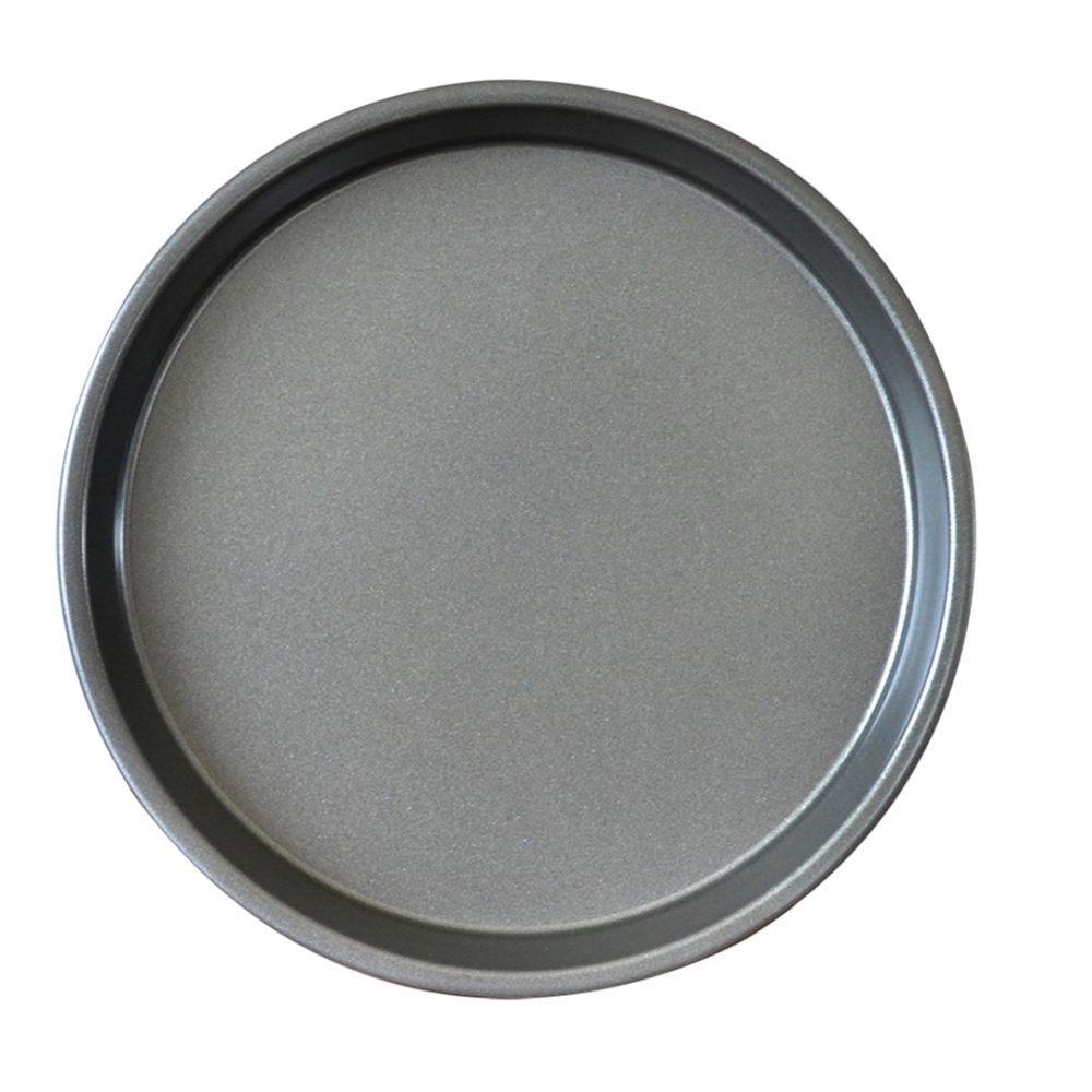 1-SOGA 8-inch Round Black Steel Non-stick Pizza Tray Oven Baking Plate Pan