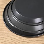 4-SOGA 2X 10-inch Round Black Steel Non-stick Pizza Tray Oven Baking Plate Pan