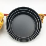5-SOGA 2X 10-inch Round Black Steel Non-stick Pizza Tray Oven Baking Plate Pan