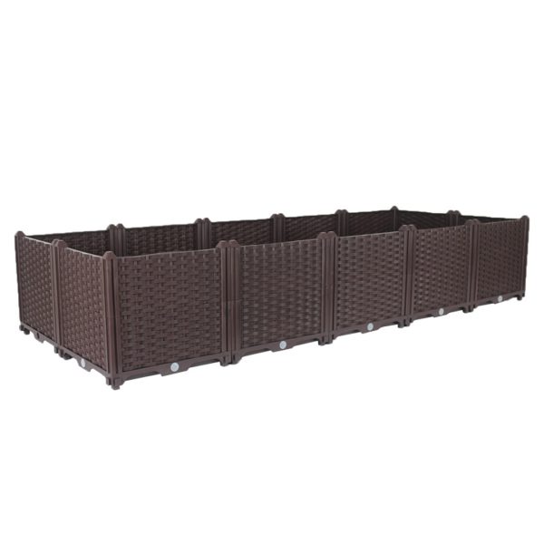 1-SOGA 200cm Raised Planter Box Vegetable Herb Flower Outdoor Plastic Plants Garden Bed Deepen